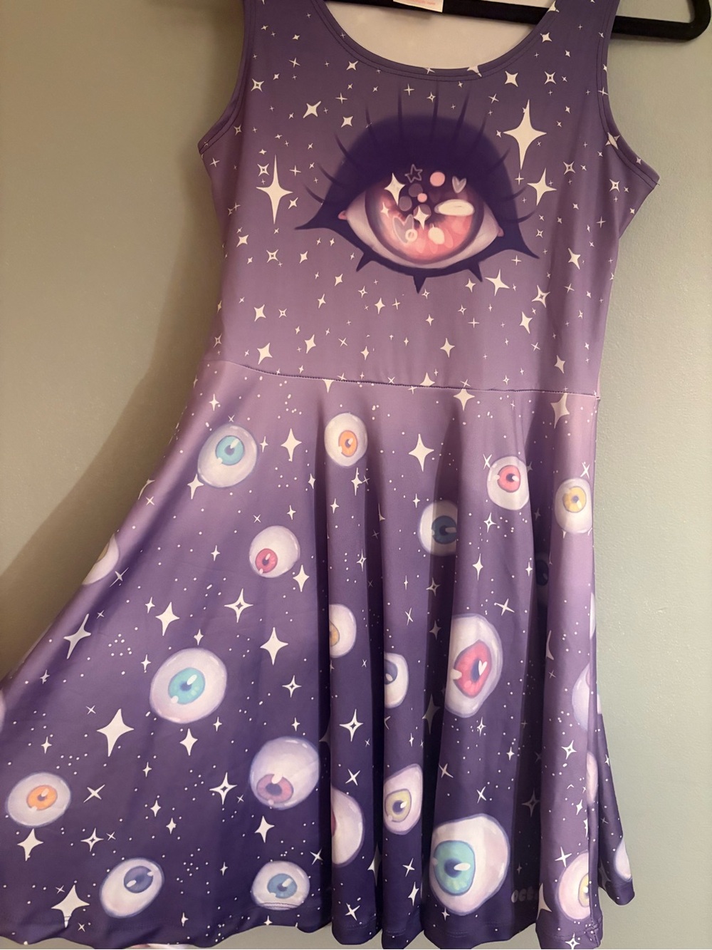 Miss Octopie Starry Eyes Purple Astral Skater Dress - Picture 2 of 5